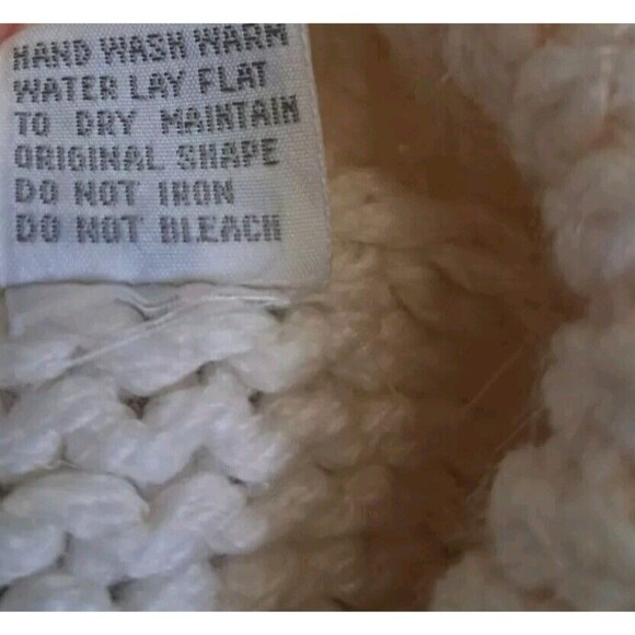 Vintage Margules Hand Knit Sweater Women's Medium Cream Pink Grannycore‎ Grandma - Picture 11 of 12